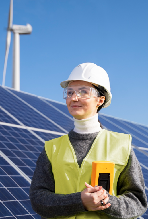 Women with Solar Panel